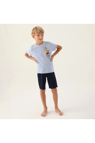 Arnetta 2989c Erkek Çocuk Bermuda Pijama Takım Mavi
