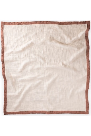 Cigit Kalın Biyeli Çift Kat Ham Battaniye 85x90 Cm Kahverengi Krem