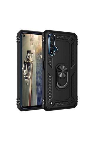 Huawei Honor 20 Kılıf Zore Vega Kapak Siyah