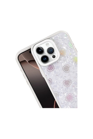Apple iPhone Uyumlu 15 Pro Lumi Desenli Kapak - Beyaz Kılıf