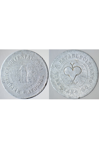 Uruguay Yerel Kullanım Hayvancılık-para Yerine Geçen Jeton. Alüminyum 20 Mm Nadir. 1900ler Başı