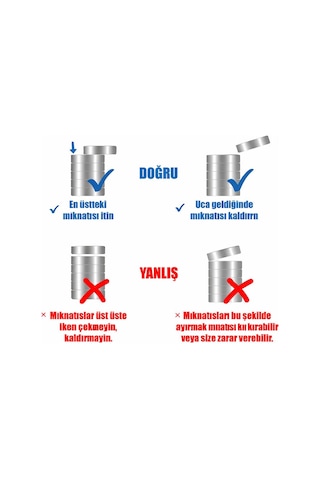 5 Adet - 5x10 Mm Neodyum Mıknatıs Yuvarlak Güçlü Neodim