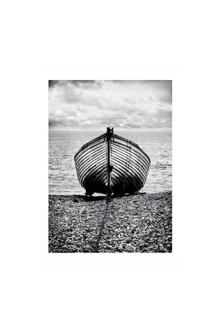 Kıyıdaki Tekne Modern Ahşap Tablo 35cm X50cm