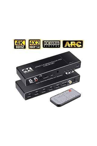 Gplus 4k422a 4 Giriş 1 Çıkış Hdmı Arc Combo Switch Splitter
