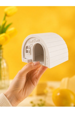 3d Baskı Hamster Evi Şık Beyaz Tasarım Kemirgen Yuvası Çıkarılabilir Tabanlı Hamster Kulübesi