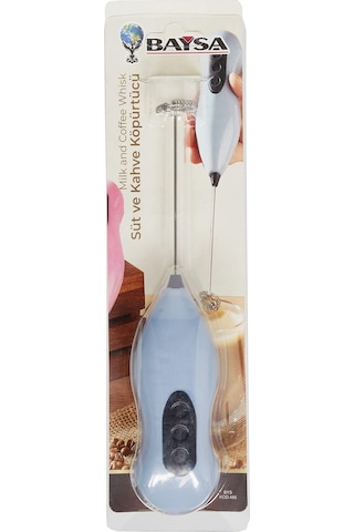 Baysa Pratik Pilli Mini Mikser Kahve Ve Süt Köpürtücüsü Yumurta Çırpıcısı Beyaz