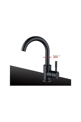 Sardıcı Lavabo Musluğu Çift Su Girişli Batarya Siyah