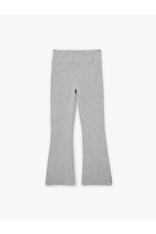 Koton Slim Fit İspanyol Paça Tayt Gri 6sak80091ek