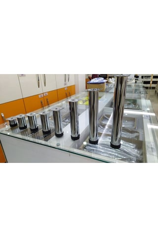 Ademkocplastik Adem Koç Plastik 42Mm Çaplı Tablalı Ayarlı Metal Ayak (4 Adet)