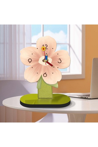 Homyl Masaüstü Saat Süs Modern Masa Saati Oturma Pembe-20cmx25cm Pembe 20cmx25cm Çok Renkli