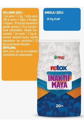 Hs Tarım Retox İnaktif Maya-toksin Bağlayıcı Yem Katkısı 20 Kg