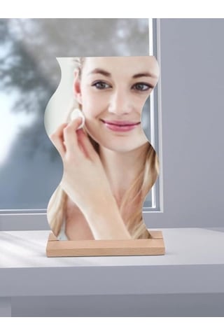 Unichrome Asimetrik Ahşap Makyaj Aynası