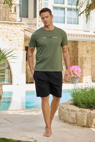Relax Mode Erkek Penye Haki Kısa Şortlu Pijama Takımı - 6170-8r Relax Mode Erkek Penye Haki Kısa Şortlu Pijama Takımı - 6170-8r