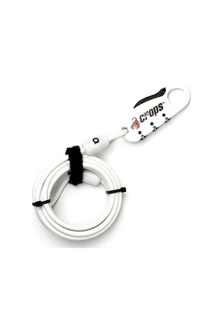 Crops Bisiklet ve Motosiklet Kask Klidi 4x1800 MM Şifreli Beyaz