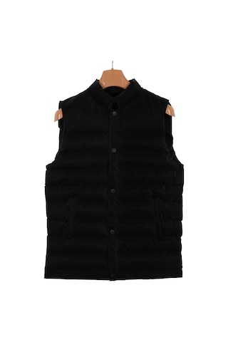 Erkek Dar Kesim Karbon Deri Siyah Şişme Yelek Rar01234 001