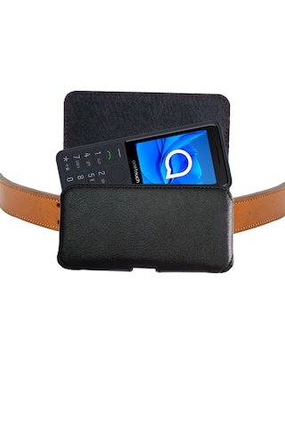 Tcl Onetouch 4022s Kılıfı 4022s Kemer Kılıfı Bel Çantası Siyah