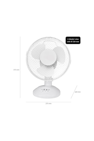 - Salınımlı Taşınabilir Masaüstü Fanı, Beyaz Sınıf 23 Cm 25w,