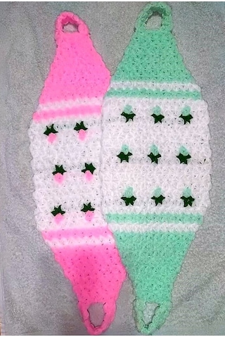 Tülayshandcraft El Örgüsü Çiçekli Uzun Banyo Lifi 2'li Tülayshandcraft El Örgüsü Çiçekli Uzun Banyo Lifi 2'li