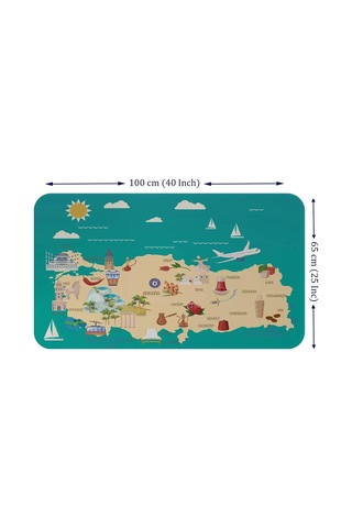 Eğitici Ve Öğretici Cocuk Odası Türkiye Haritası Duvar Sticker-60x105-3878 Renkli