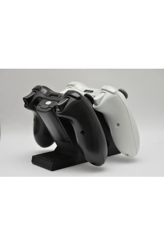Xbox 360 Oyun Kumandası İçin Şık Siyah İkili Stand - Dayanıklı Plastik Tasarım 1 Adet