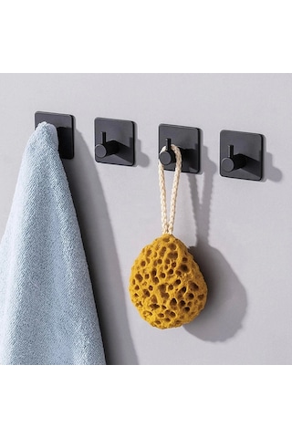 Ardini Kendinden Yapışkanlı Askılık Mat Siyah 01 Pakette 5 Adet Mat Siyah