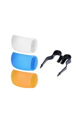 Dahili Flaş için 3 Renk Softbox Diffuser Işık Yumuşatıcı Difüzör