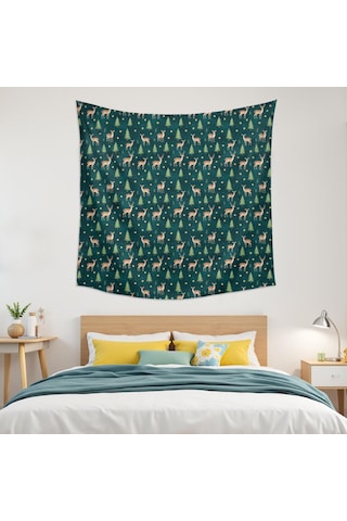 Noel Desenli 59x59 İnç Kare Duvar Halısı, Oturma Odası, Yatak Odası Ve Genç Odası İçin-a190