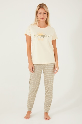 Arnetta 2483 Kadın Kısa Kol Pijama Takım Fildişi