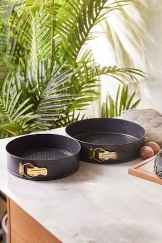 Emsan Circle 2'li Kelepçeli Kek Kalıbı Seti Gold