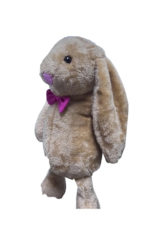 Uyku Arkadaşım Papyonlu Uzun Kulak Bunny Peluş Tavşan Kahverengi