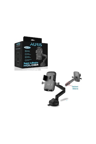 Auris H75 Akrobat Kollu Vantuzlu Araç İçi Telefon Tutucu Siyah