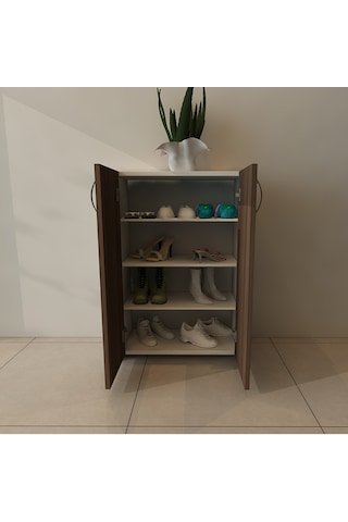 Moonlife Turna 4 Raflı Ayakkabılık Ceviz