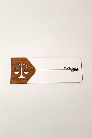 Avukat Odası Kapı Tabelası Kişiselleştirilebilir Mdf Ofis Oda İsimliği 19x7 Cm