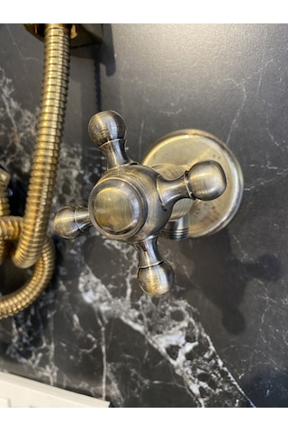 İsaoğlu Yapı Taharet Musluğu Antik Mat Gold Taharat Musluğu Vintage Model Ara Musluk Antik Taharet Gold Altın