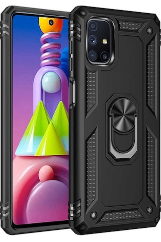 Galaxy M51 Kılıf Zore Vega Yüzük Standlı Zırh Kılıf