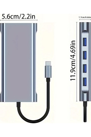 Xuweiwei 100 Mbps Macbook Uyumlu Windows Ve Usb C Dizüstü Bilgisayarlar İçin 11 Li Tip C Usb C Genişletme Ünitesi