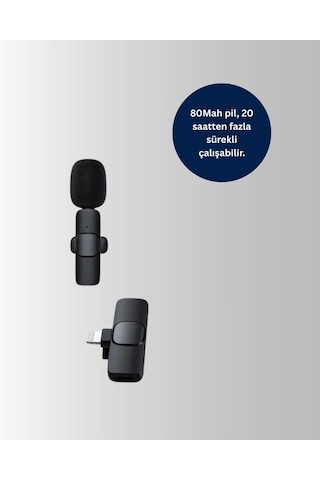 Ceylan Adam Apple Uyumlu iPhone Çift Mikrofonlu Kablosuz Yaka Seti Profesyonel Ses Çok Renkli