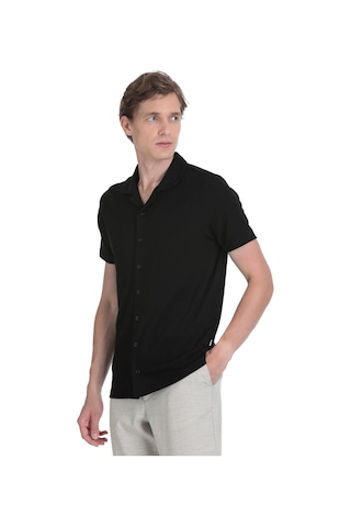 Hatemoğlu Siyah Regular Fit Apaş Yaka Gömlek 35056 4111999