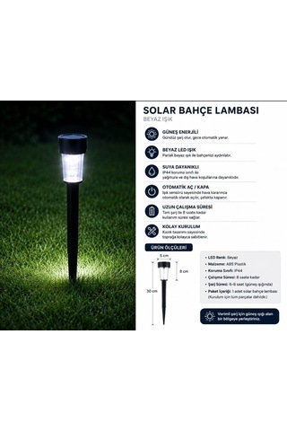 10'lu Güneş Enerjili Led Bahçe Aydınlatması Solar Aydınlatma Ip44 Su Geçirmez Işık Seti Diğer