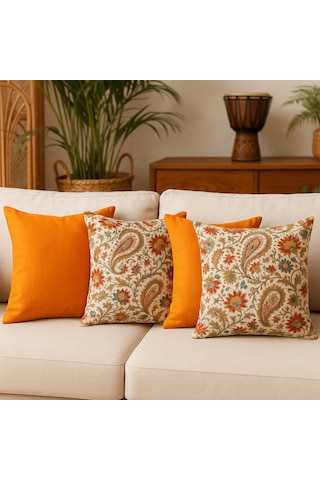 Bohem Duck Kumaş Kırlent Kılıfı 4 Lü Set 40 x 40