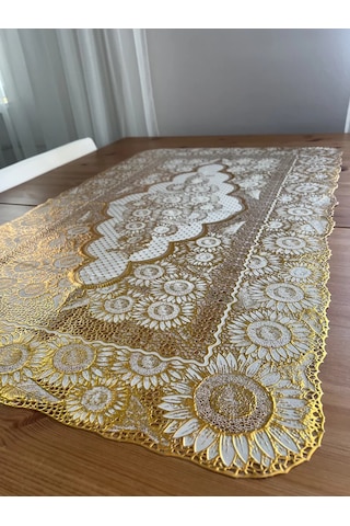 Best Price 34 Dikdörtgen Sehpa Örtüsü Reklamı 230267423 Altın Rengi