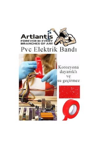 Artlantis Renkli Elektrik Bandı 5 Adet Pvc İzolo Bant Elektrikçi Bandı Su Geçirmez Isıya Dayanıklı Yalıtım Ban Genel