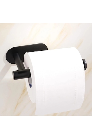 Kendinden Yapışkanlı Tuvalet Kağıtlığı Mat Siyah Modern Banyo Rulo Askısı Çokrenkli