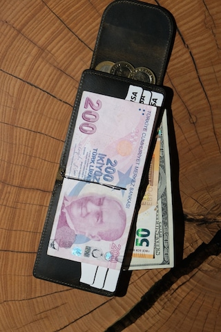 Lenax Leather Mono Klips Hakiki Deri Erkek Cüzdan Nakit Para Klipsli, Mıknatıslı Kapak, Bozuk Para Cepli Haki
