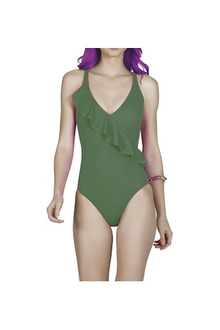 Deep Beach Volanlı Kadın Mayo Geniş Beden Aralığı 001