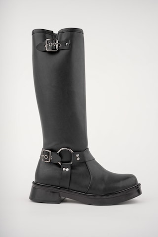 Muggo Gisele Fermuarlı Kemer Detaylı Kadın Kışlık Çizme 001