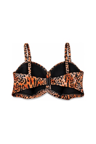 Büyük Beden Straplez Ayarlanabilir İnce Askılı Desenli Kadın Bikini Üst Leopar