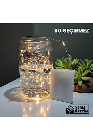 Upway 5 Metre Su Geçirmez Günışığı 50 Led Işık - Pilli Dekoratif Aydınlatma Sarı