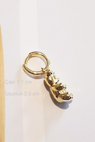 Tekli İthal Baby Jelibon Gold Gümüş Küpe-8127