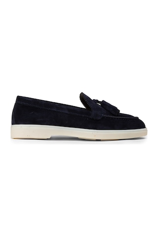 Deery Kadın Hakiki Süet Lacivert Püsküllü Loafer - 02040zlcvc01
